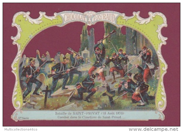 081217 -  CHROMO CHOCOLAT PAYRAUD - MILITARIA Guerre 1870 Bataille De SAINT PRIVAT Cimetière G GERMAIN - Other & Unclassified