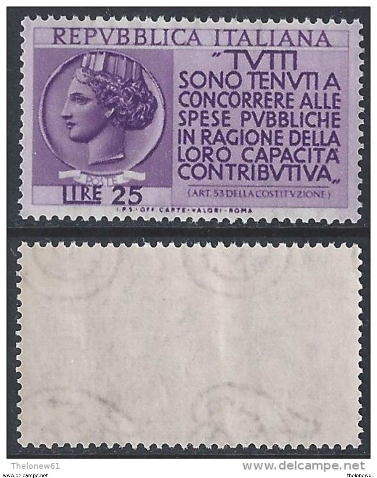 Italia Italy 1954 Redditi Sa N.737 Nuovo Integro MNH ** - 1946-60: Nuovi