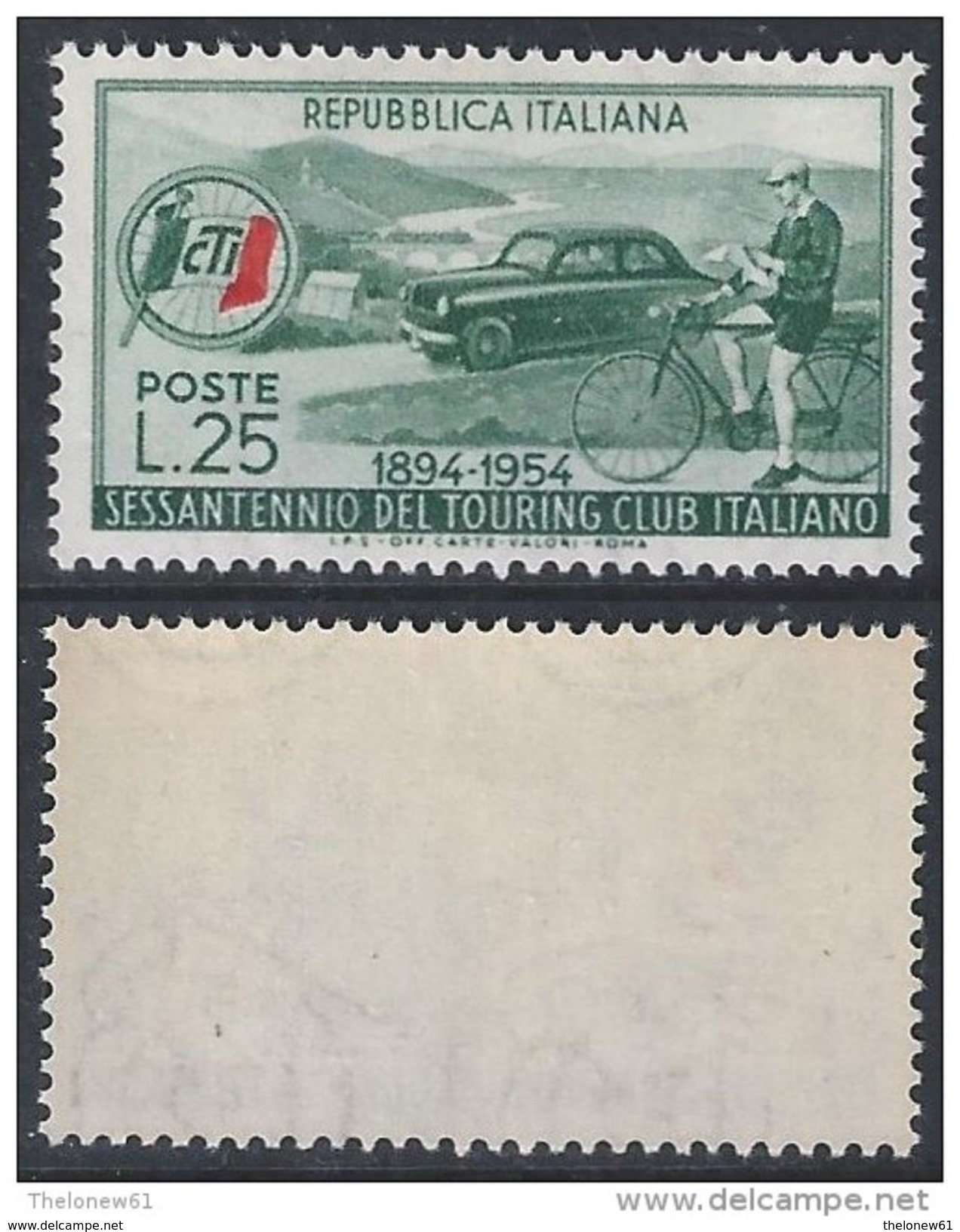 Italia Italy 1954 Touring Club Sa N.743 Nuovo Integro MNH ** - 1946-60: Nuovi