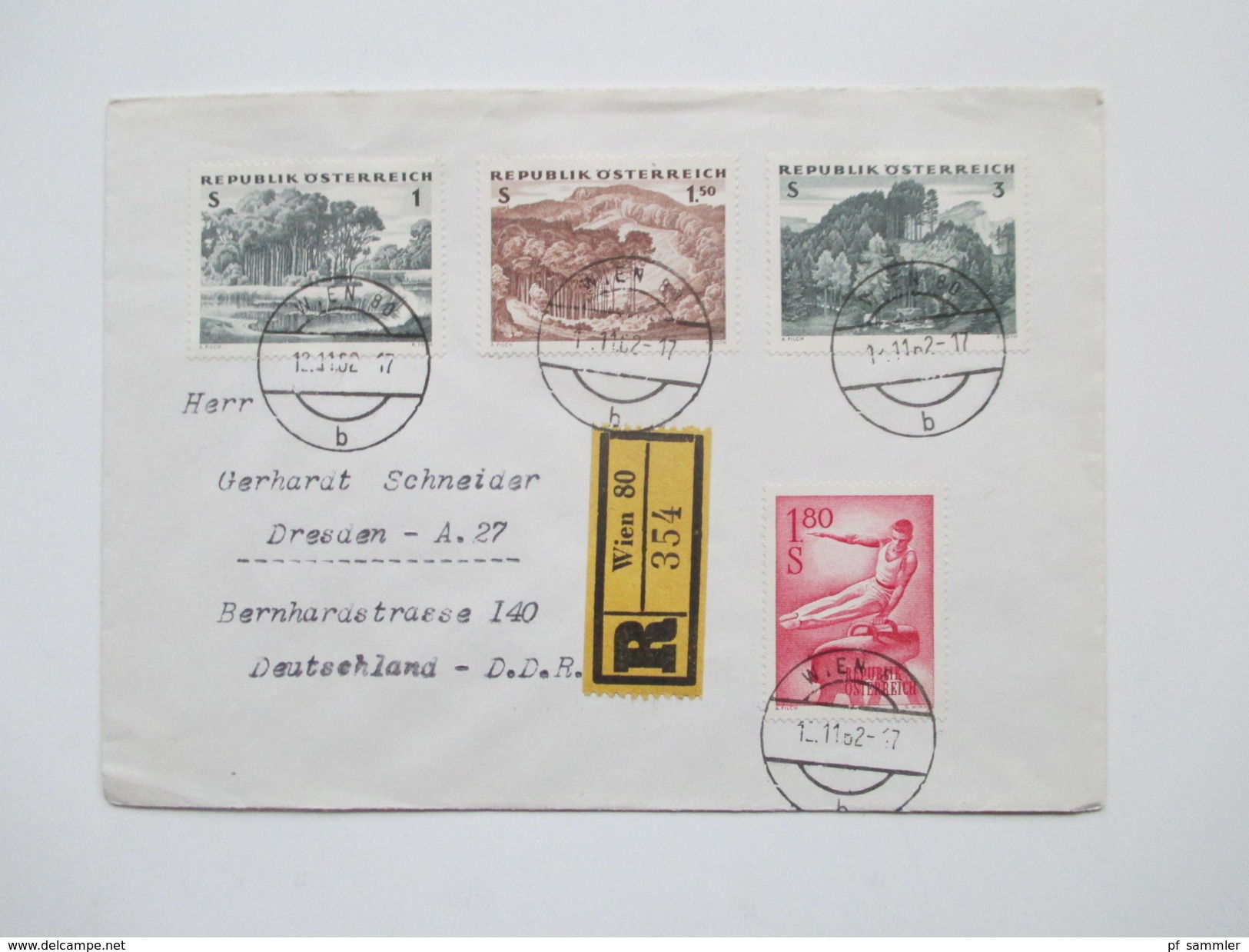 Österreich 1954 - 70er Jahre 53 FDC / R-Briefe in die DDR gelaufen! Satzbriefe / Sondertarif Tirol / Christkindl usw.