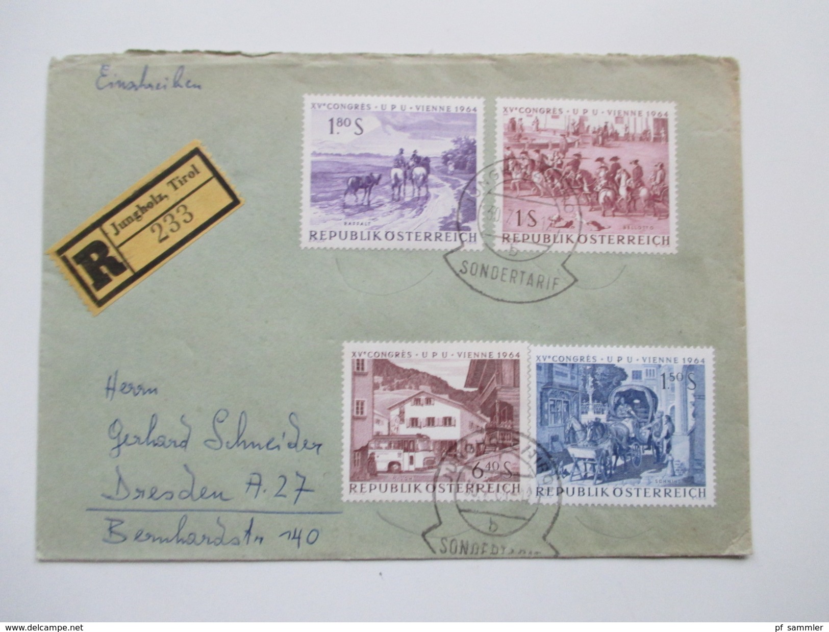 Österreich 1954 - 70er Jahre 53 FDC / R-Briefe in die DDR gelaufen! Satzbriefe / Sondertarif Tirol / Christkindl usw.