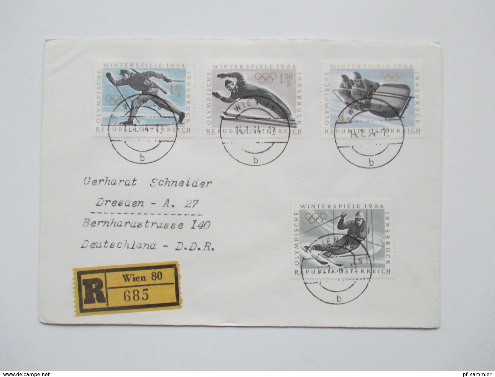 Österreich 1954 - 70er Jahre 53 FDC / R-Briefe in die DDR gelaufen! Satzbriefe / Sondertarif Tirol / Christkindl usw.