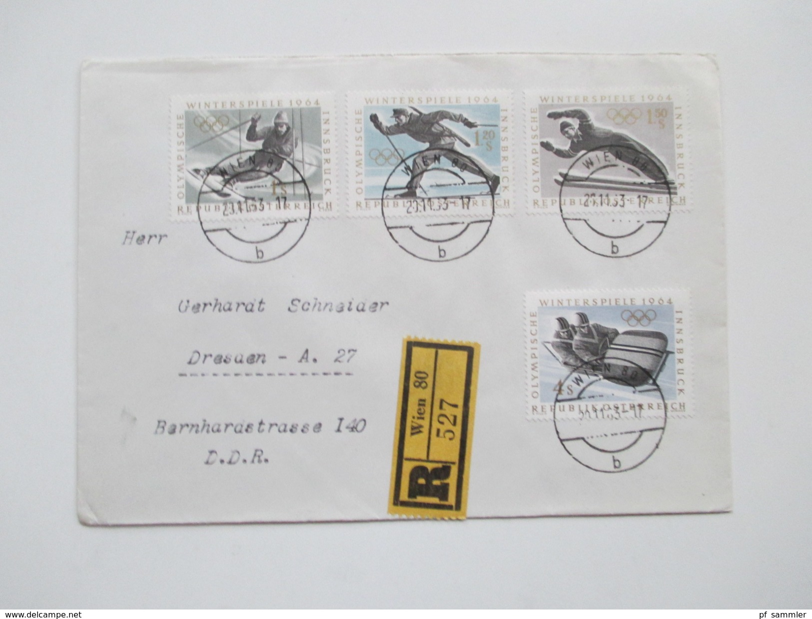 Österreich 1954 - 70er Jahre 53 FDC / R-Briefe in die DDR gelaufen! Satzbriefe / Sondertarif Tirol / Christkindl usw.