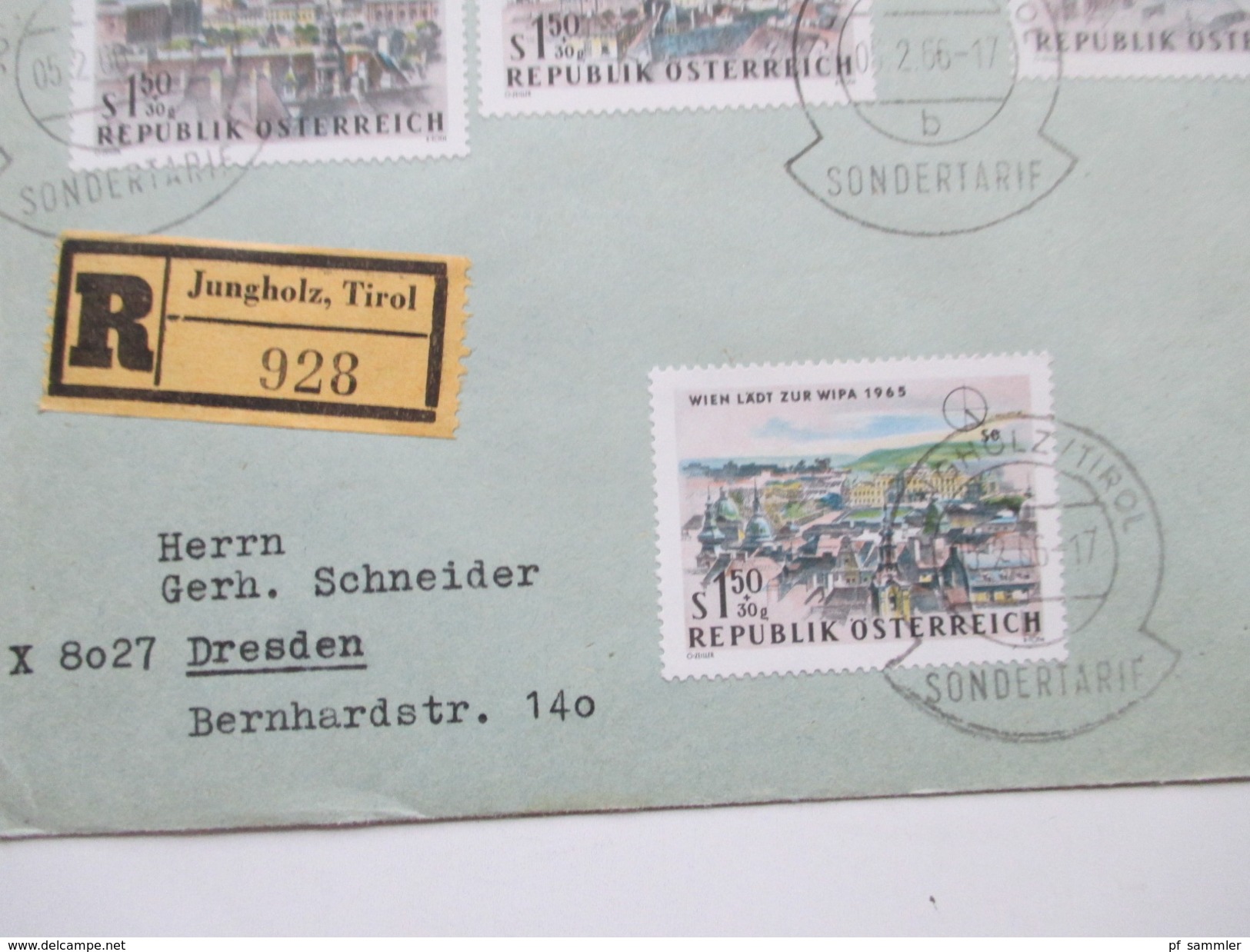 Österreich 1954 - 70er Jahre 53 FDC / R-Briefe in die DDR gelaufen! Satzbriefe / Sondertarif Tirol / Christkindl usw.