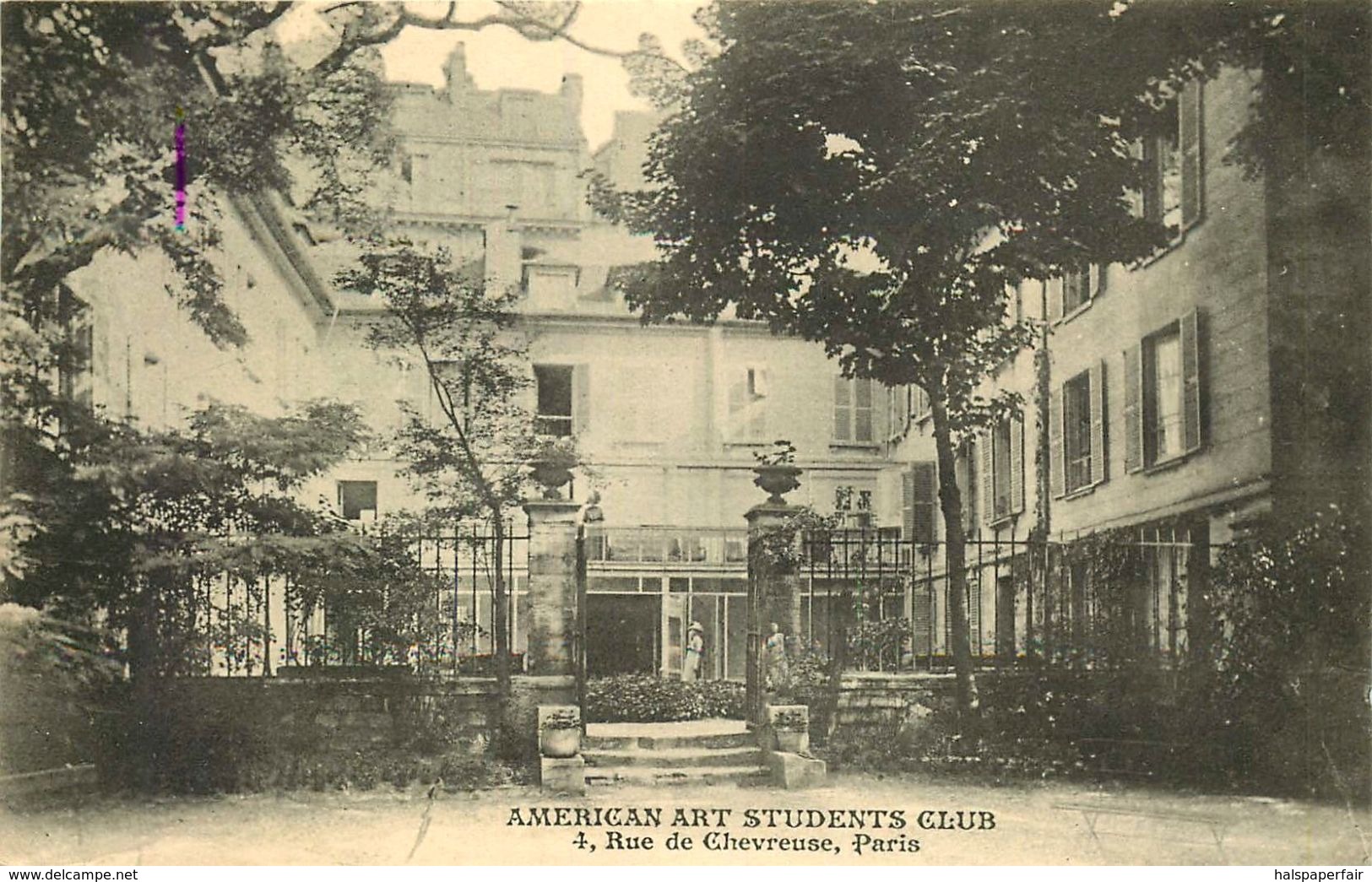 AMERICAN ART STUDENTS CLUB, PARIS FRANCE, VINTAGE POSTCARD - Andere & Zonder Classificatie