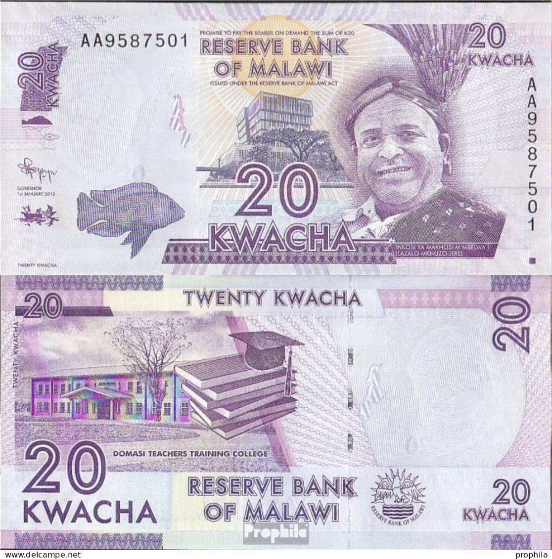 Malawi Pick-Nr: 57a Bankfrisch 2012 20 Kwacha - Malawi