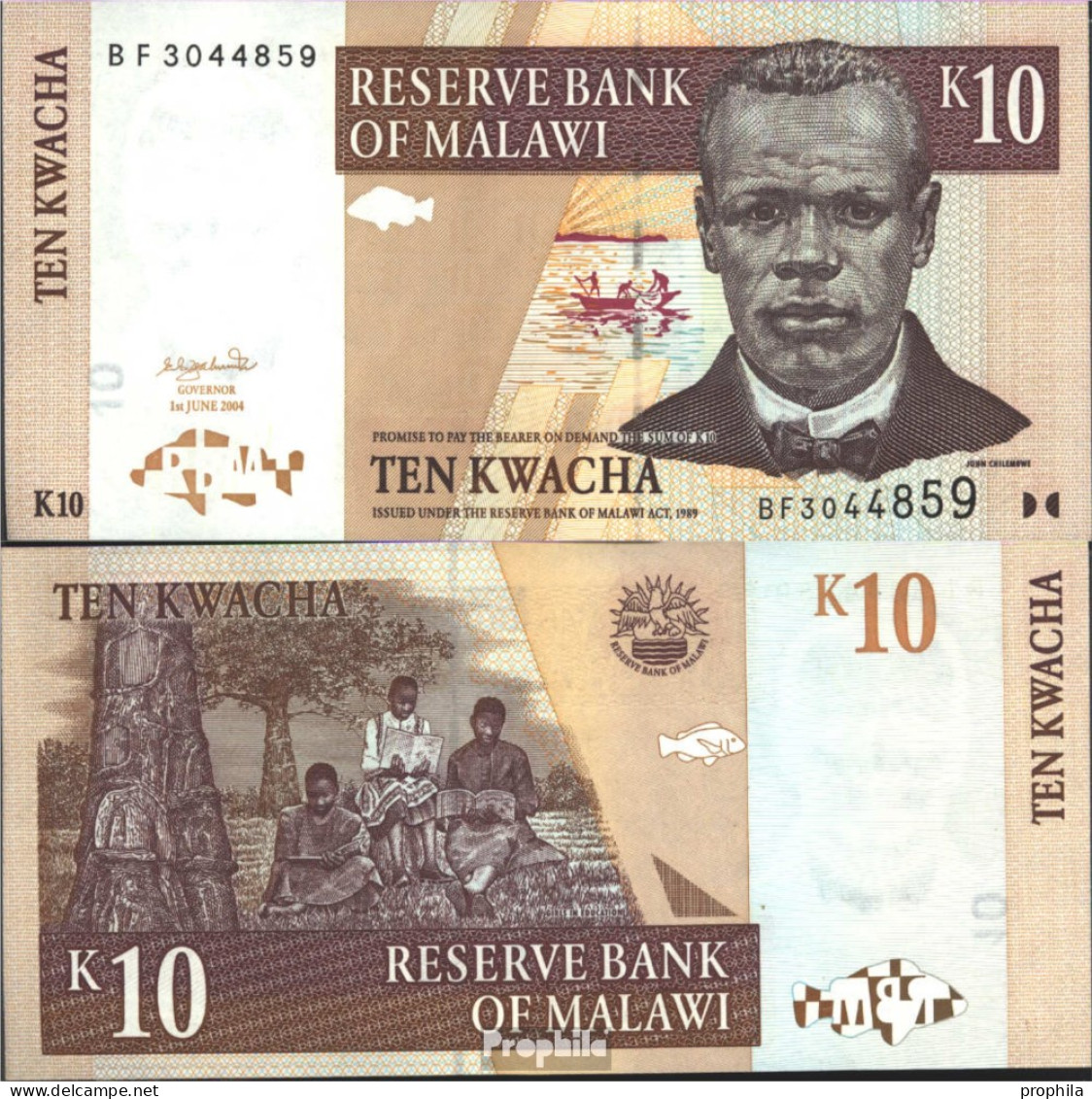 Malawi Pick-Nr: 51 Bankfrisch 2004 10 Kwacha - Malawi