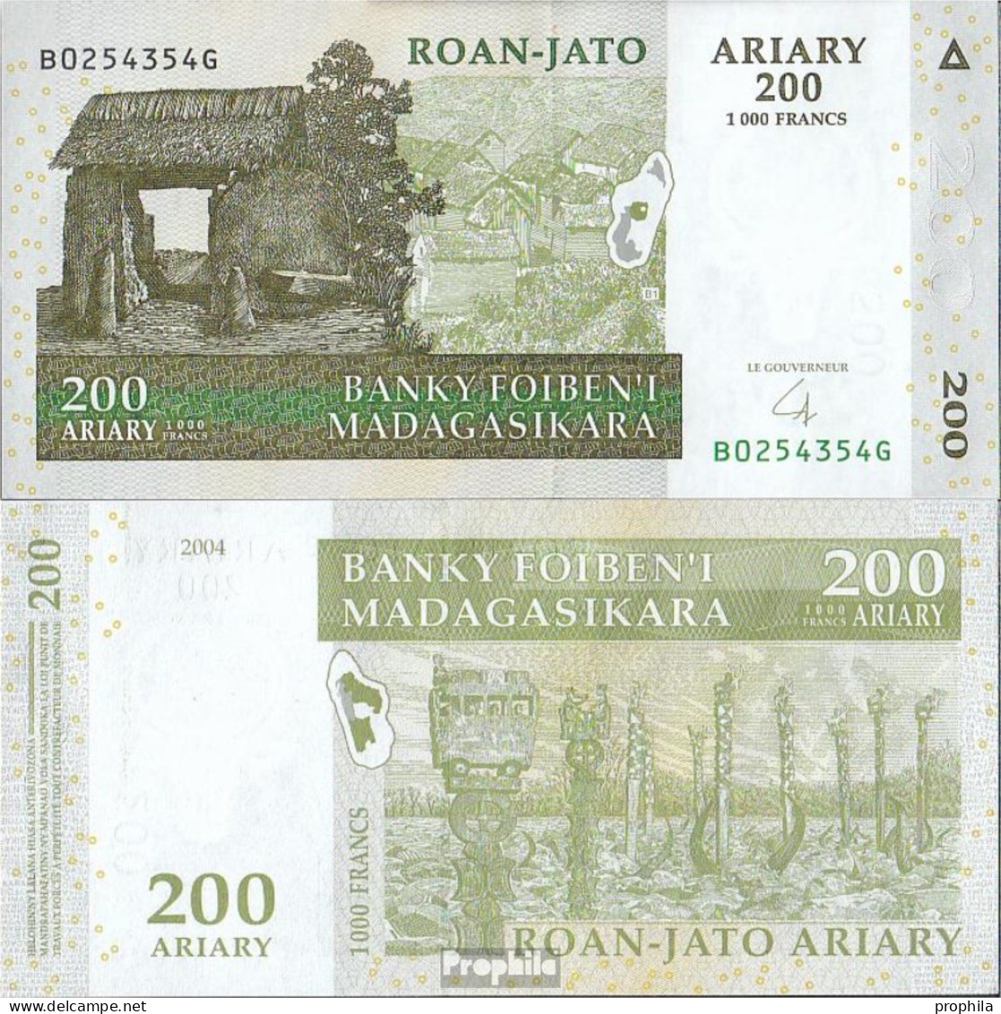 Madagaskar Pick-Nr: 87b Bankfrisch 2008 200 Ariary - Madagaskar