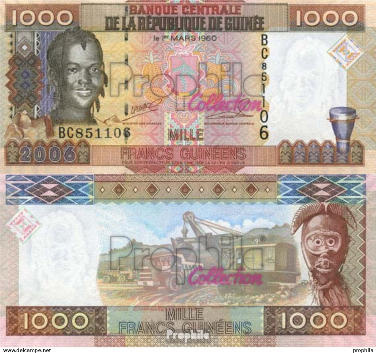 Guinea Pick-Nr: 40 Bankfrisch 2006 1.000 Francs - Guinée