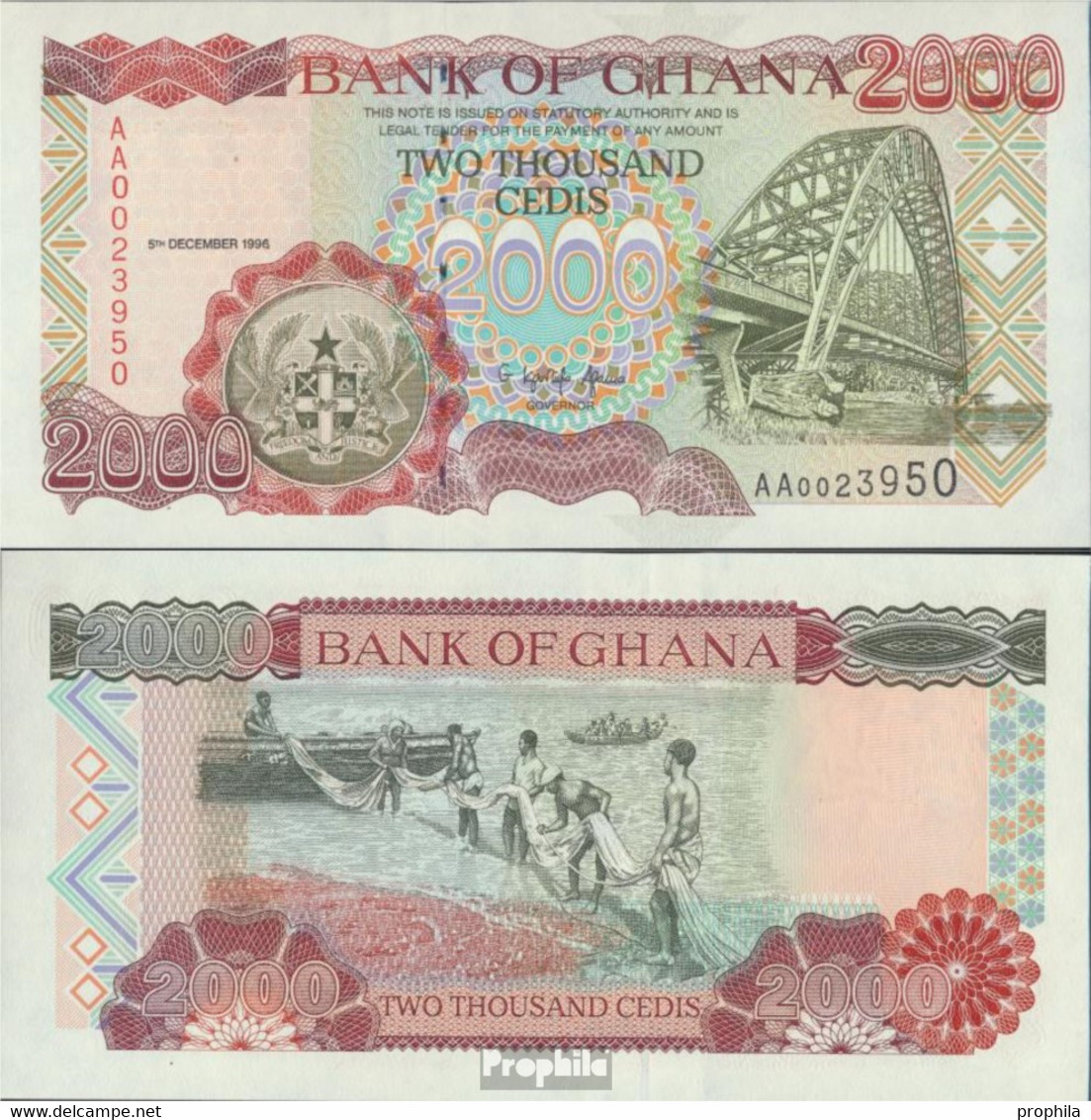 Ghana Pick-Nr: 33a Bankfrisch 1996 2.000 Cedis - Ghana