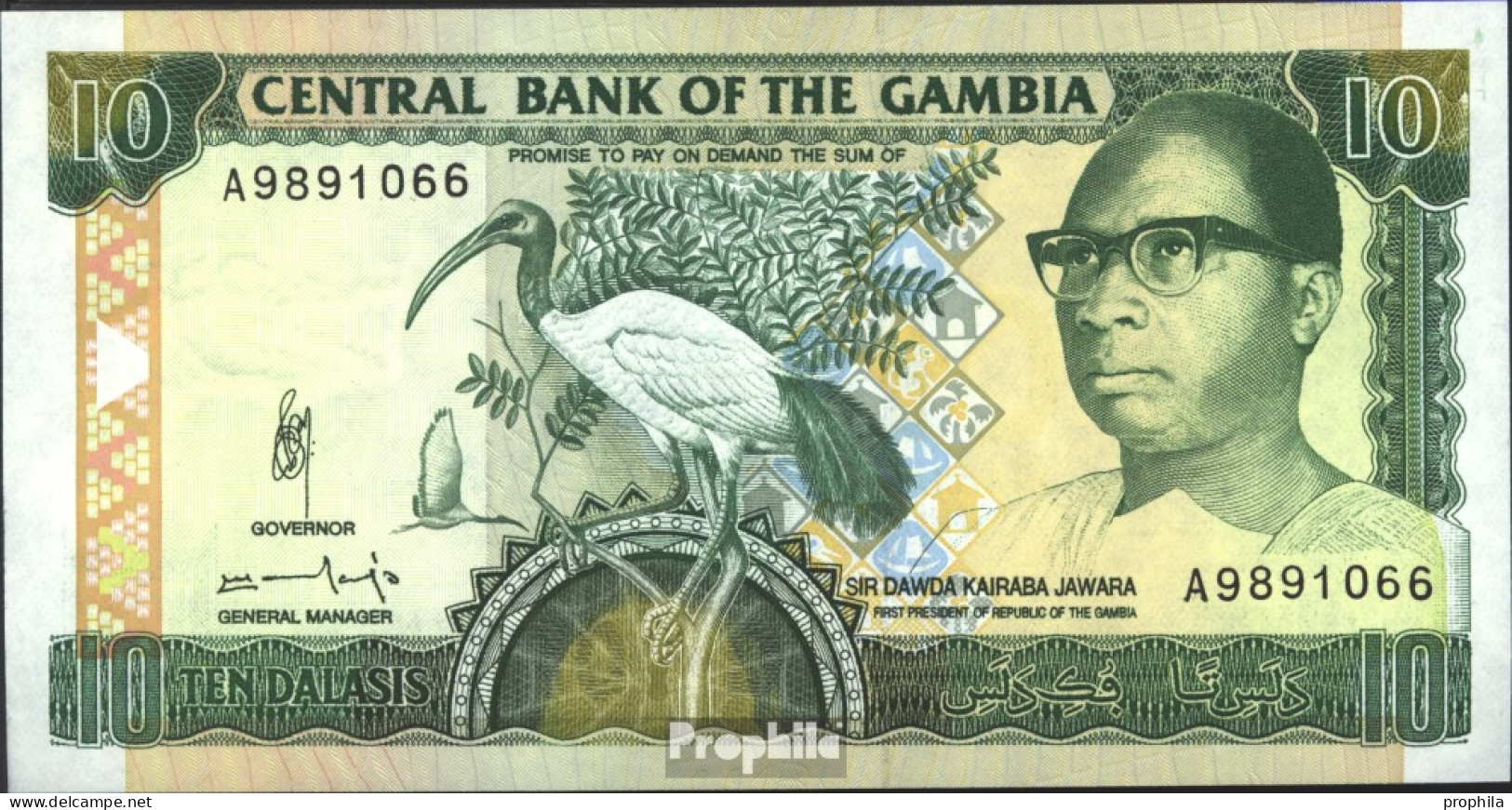Gambia 13b Bankfrisch 1991 10 Dalasis Ibis - Gambie