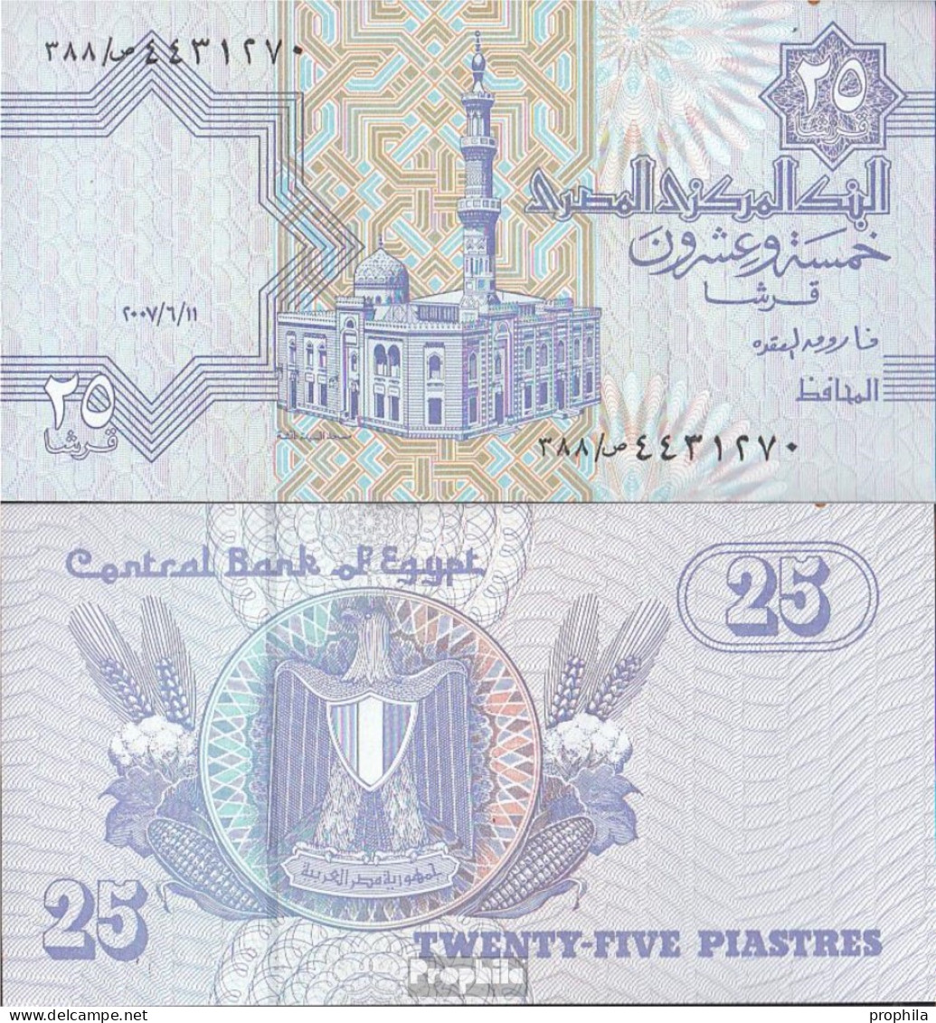 Ägypten Pick-Nr: 57 Signatur 22, (11.6.2007) Bankfrisch 2007 25 Piastres - Aegypten