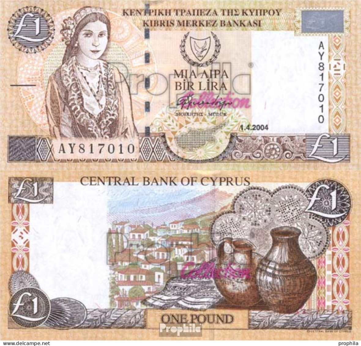 Zypern Pick-Nr: 60d Bankfrisch 2004 1 Pound - Cyprus