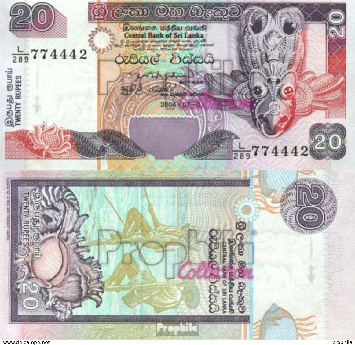 Sri Lanka Pick-Nr: 109c Bankfrisch 2004 20 Rupees - Sri Lanka