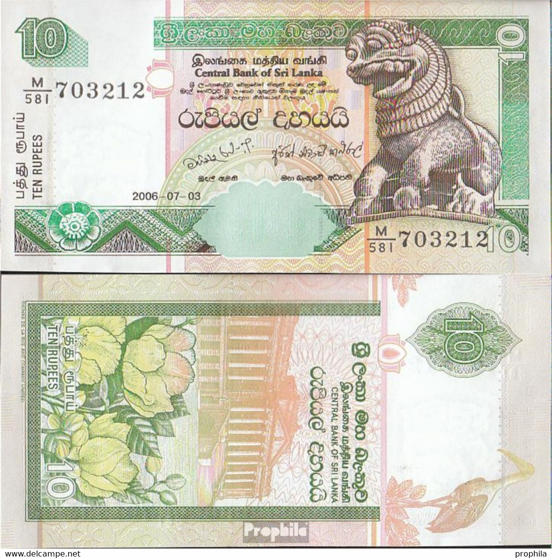 Sri Lanka Pick-Nr: 108f Bankfrisch 2006 10 Rupees - Sri Lanka