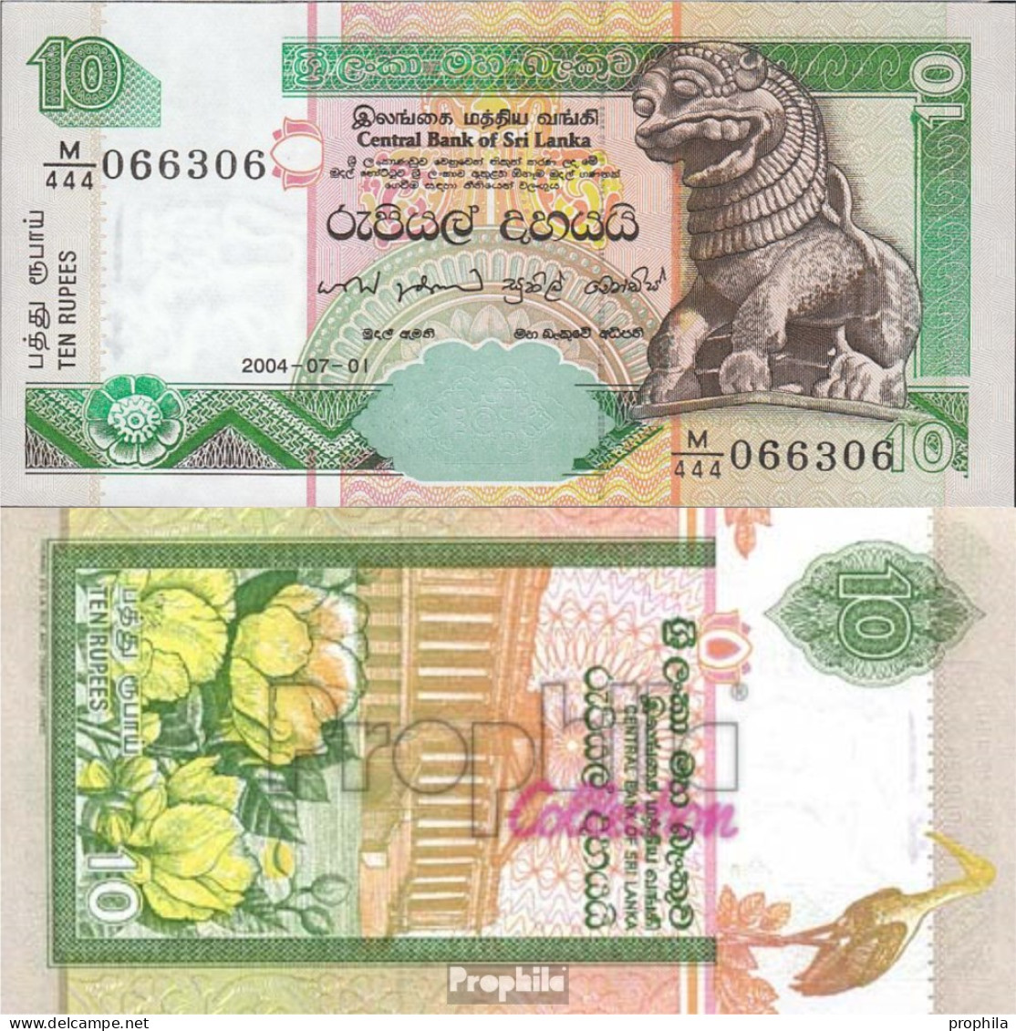 Sri Lanka Pick-Nr: 108d Bankfrisch 2004 10 Rupees - Sri Lanka