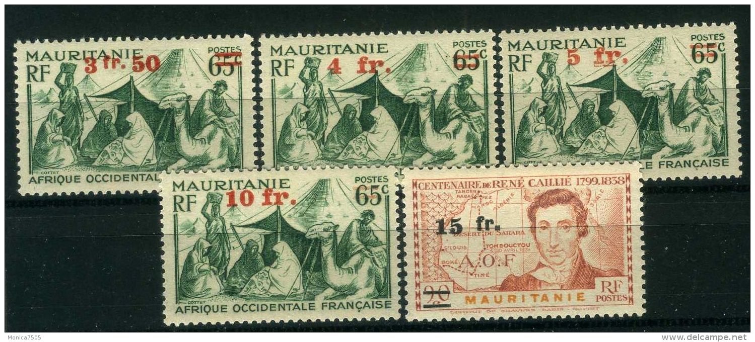 MAURITANIE ( POSTE ) : Y&amp;T N°  133/137  TIMBRES  NEUFS  AVEC  TRACE  DE  CHARNIERE , A  VOIR . - Neufs