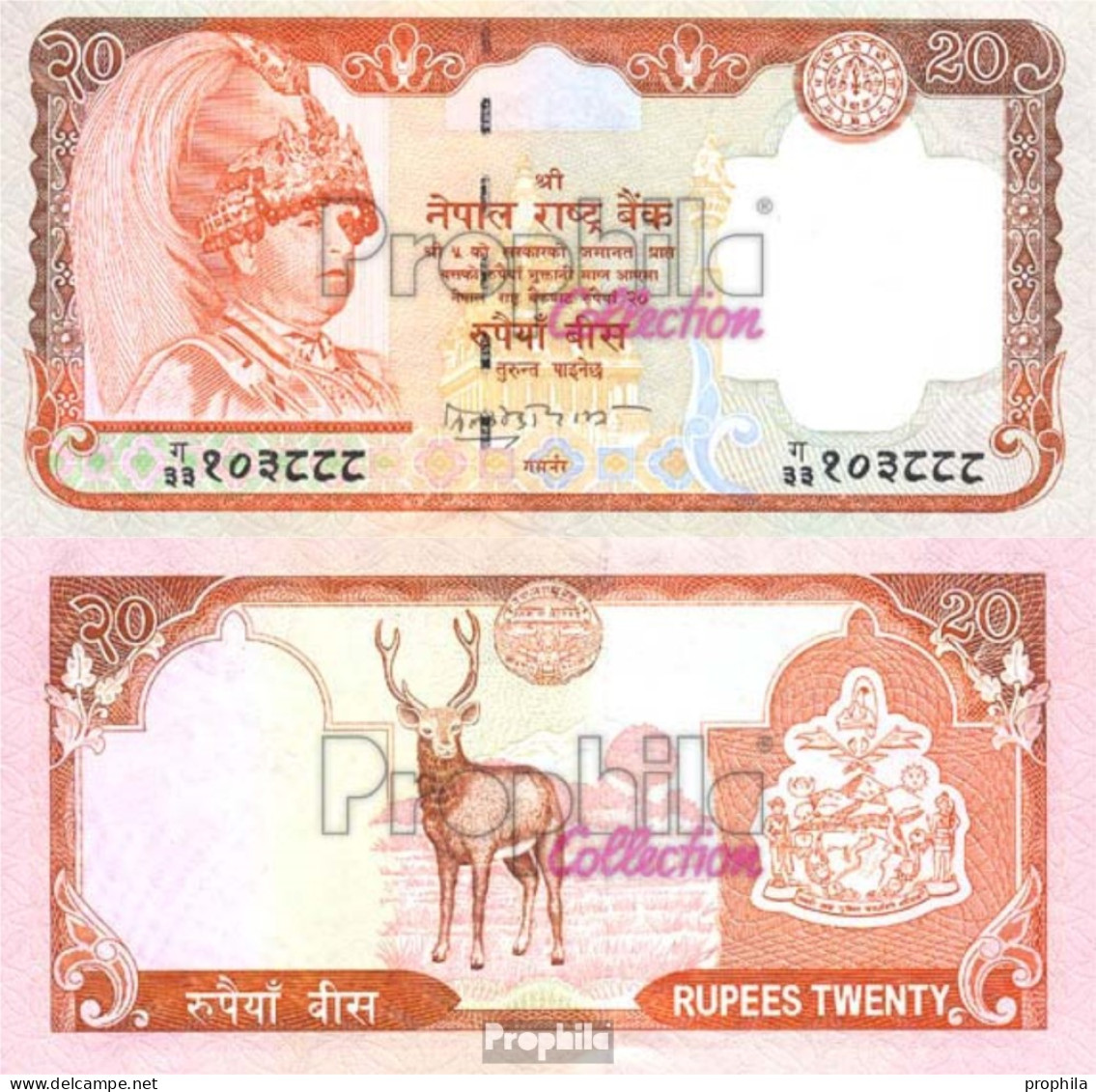 Nepal Pick-Nr: 47 Bankfrisch 2002 20 Rupees - Nepal