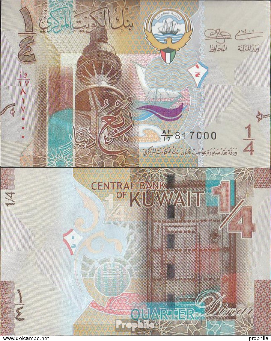 Kuwait Pick-Nr: 29a Bankfrisch 2014 1/4 Dinar - Kuwait