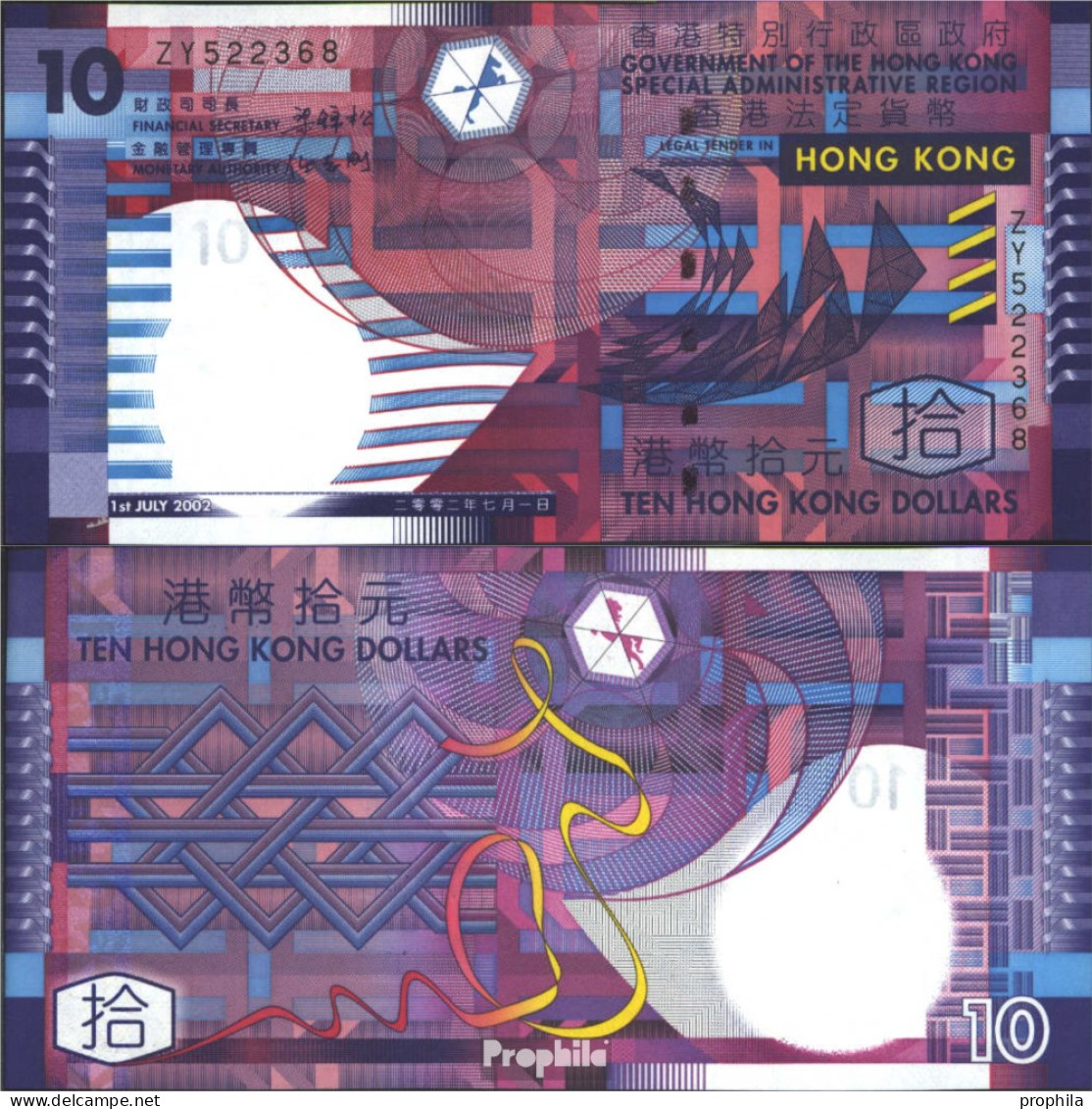 Hongkong Pick-Nr: 400a Bankfrisch 2002 10 Dollars - Hongkong
