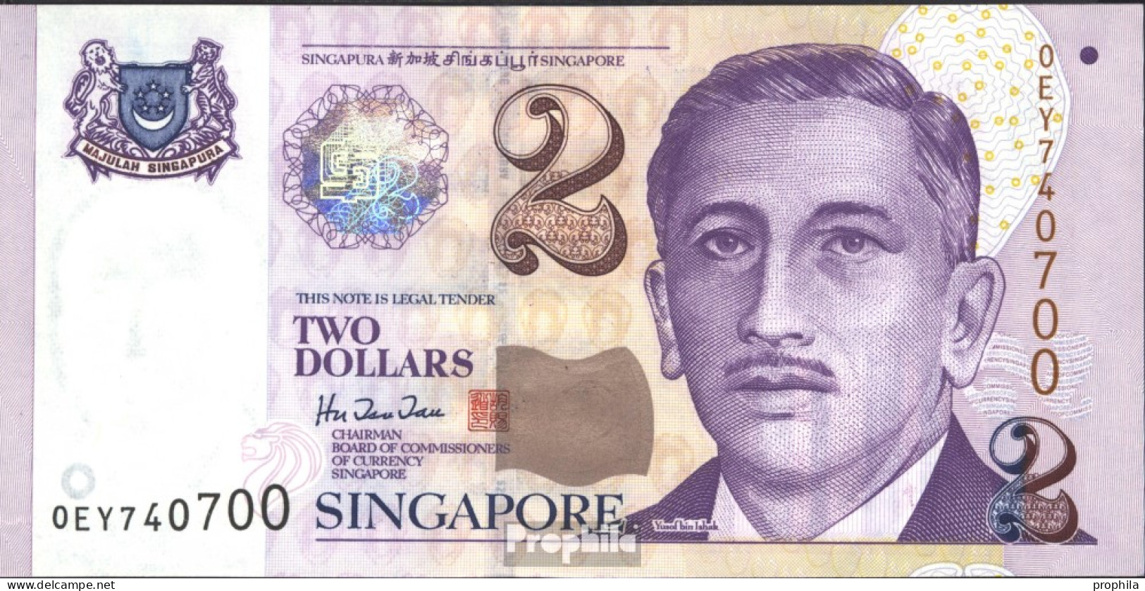 Singapur Pick-Nr: 45 Bankfrisch 2000 2 Dollars - Singapur