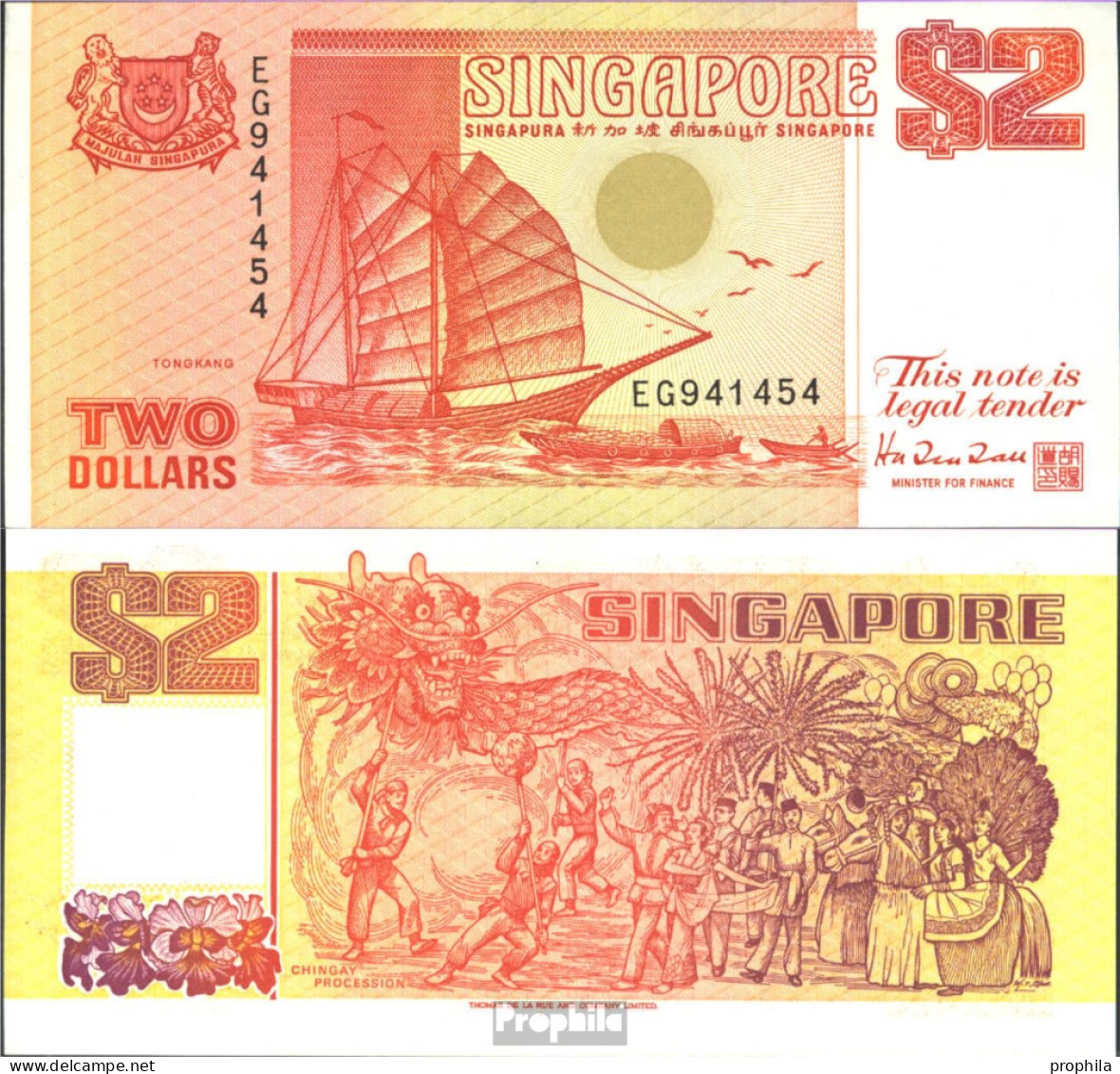 Singapur Pick-Nr: 27 Bankfrisch 1990 2 Dollars - Singapour