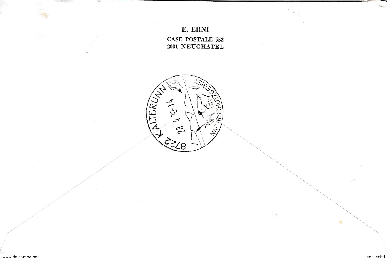 Brief Von La Chaux - De  - Fonds / Journée De L`Aörophilatélie 25.4.70 Nach 8722 Kalterbrunn. Mi: 908 - Lettres & Documents