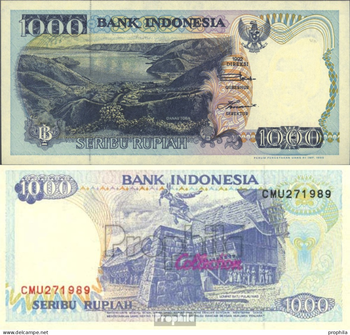 Indonesien Pick-Nr: 129d Bankfrisch 1995 1.000 Rupiah - Indonesien