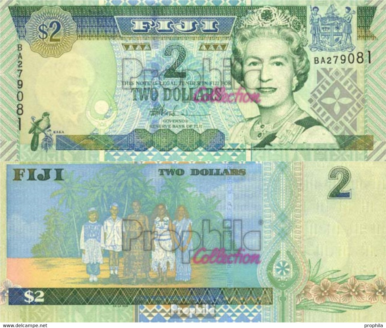 Fidschi-Inseln Pick-Nr: 96b Bankfrisch 2002 2 Dollars - Fidschi