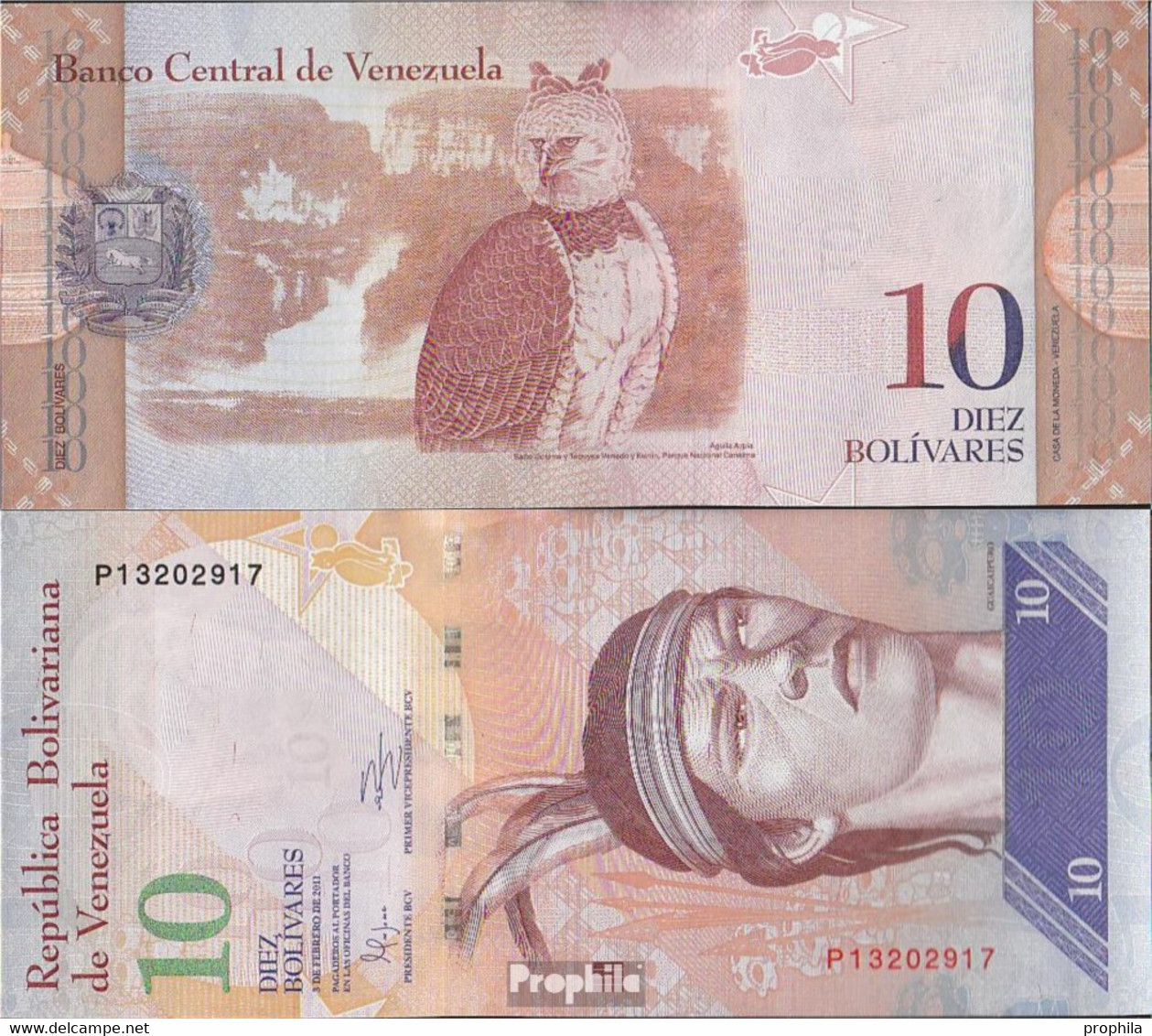 Venezuela Pick-Nr: 90c Bankfrisch 2011 10 Bolivares - Venezuela