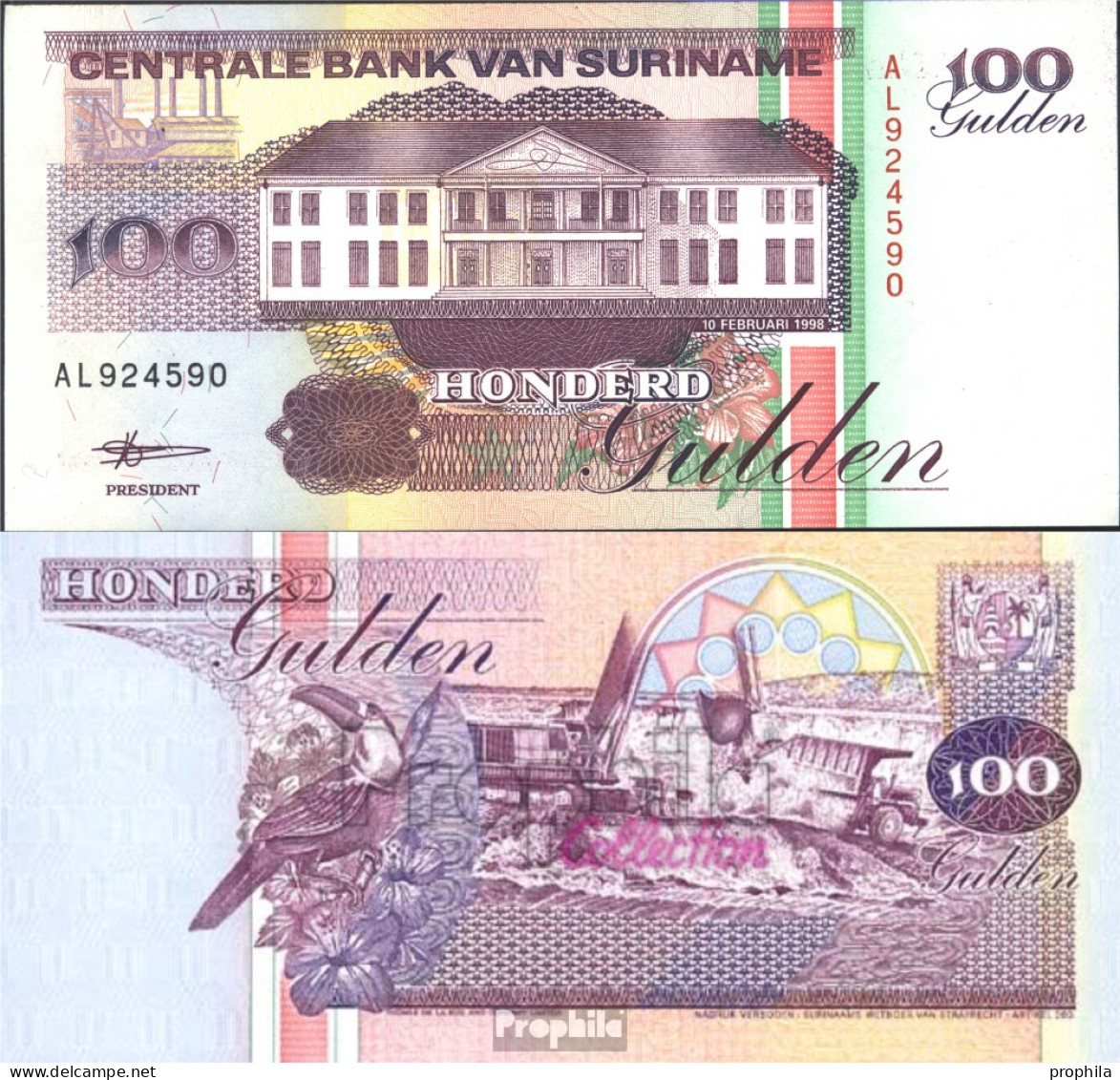 Suriname Pick-Nr: 139a Bankfrisch 1991 100 Gulden - Suriname