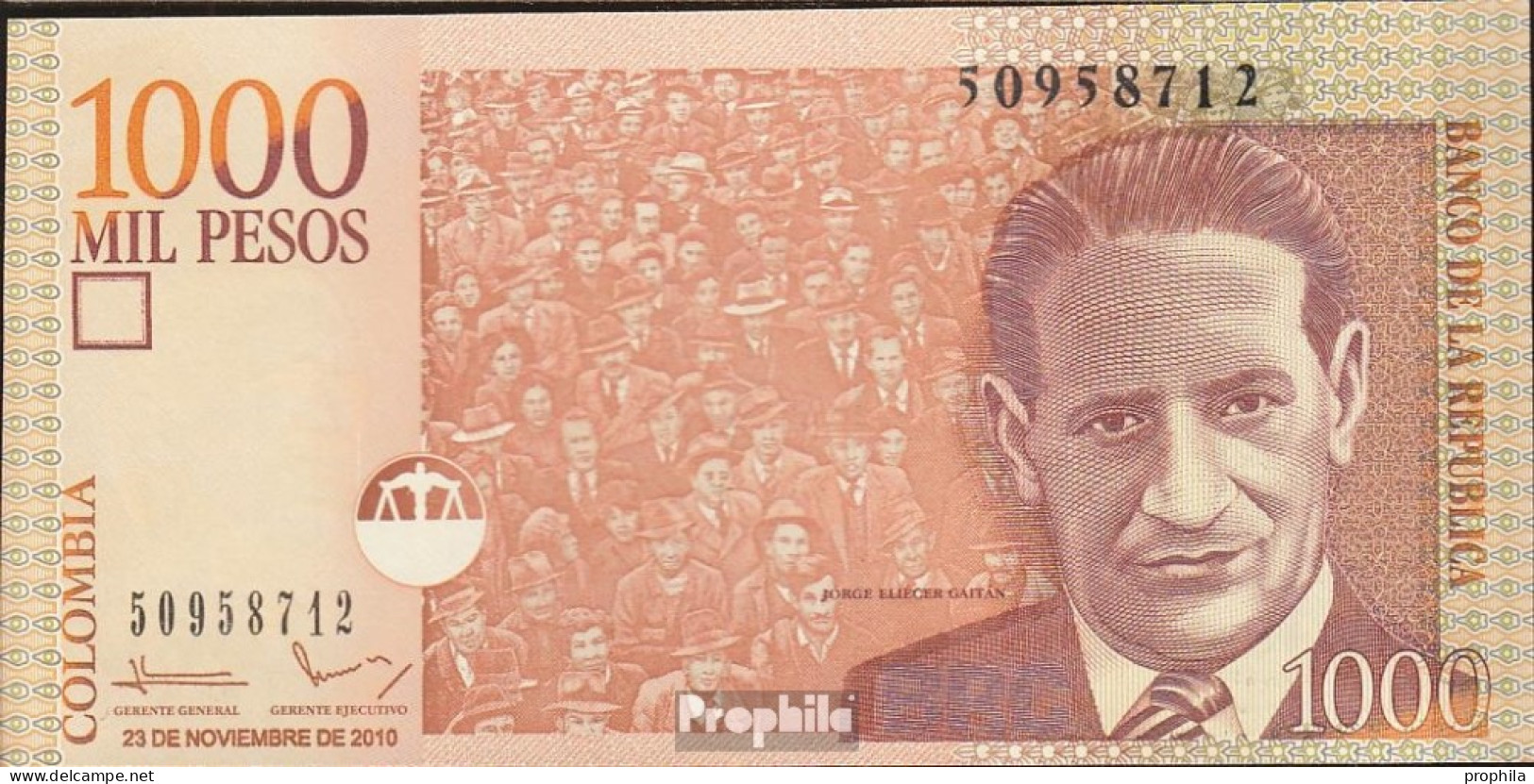 Kolumbien Pick-Nr: 456m Bankfrisch 2010 1.000 Pesos - Colombia