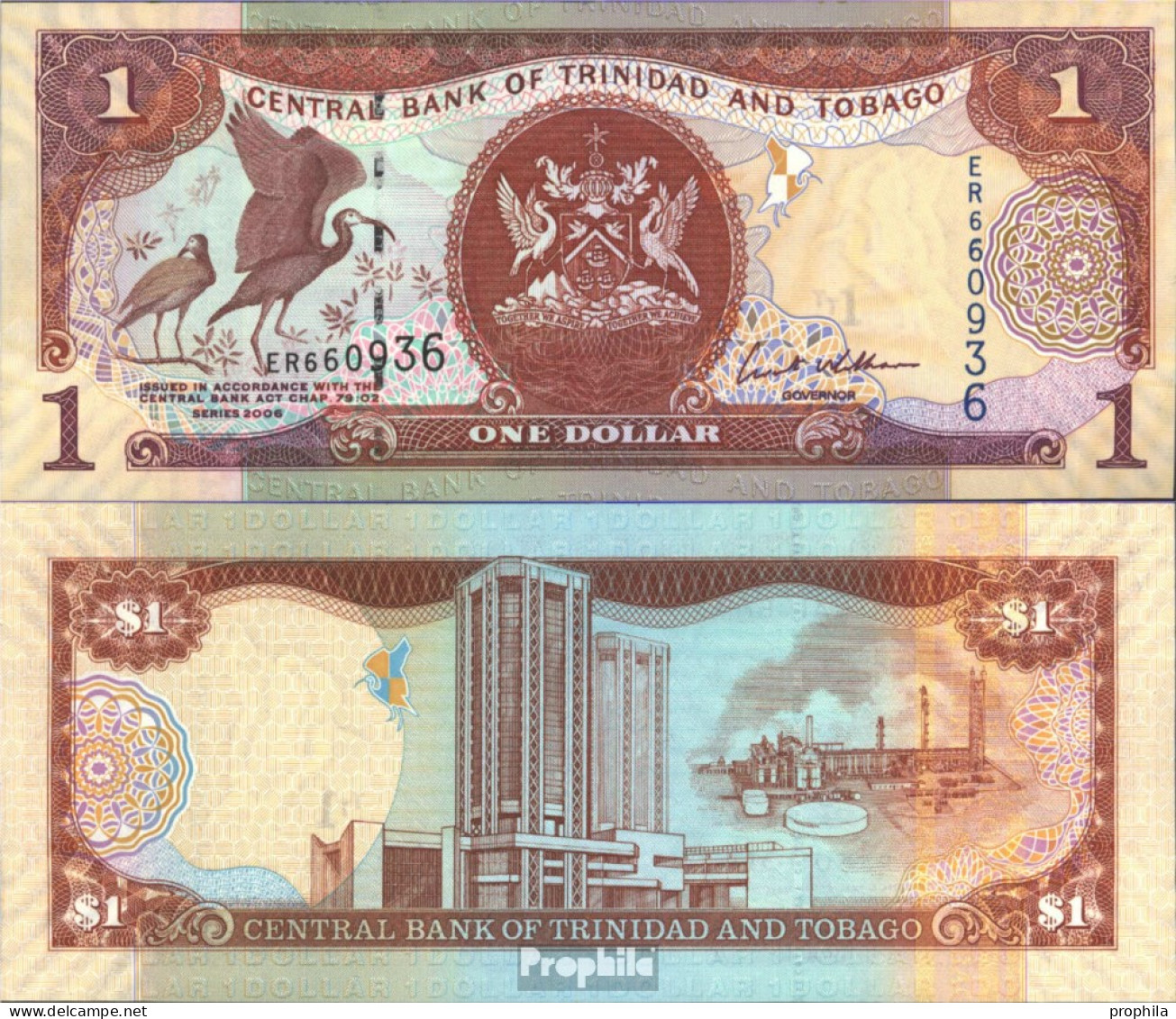 Trinidad Und Tobago Pick-Nr: 46 Bankfrisch 2006 1 Dollar - Trinidad & Tobago