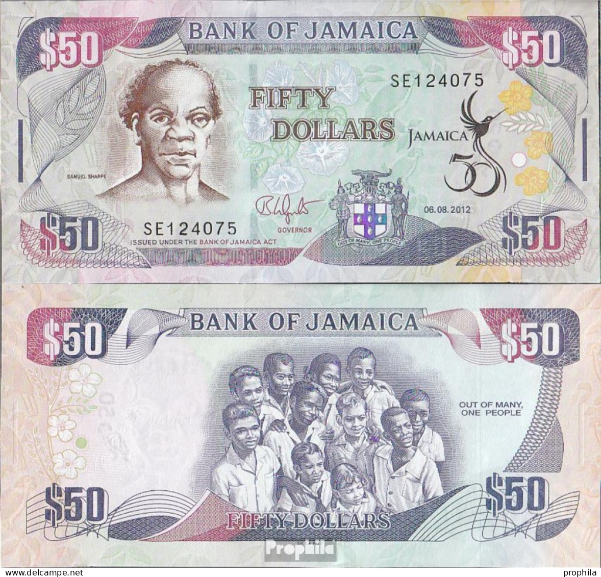 Jamaica Pick-Nr: 89 Bankfrisch 2012 50 Dollars - Jamaique