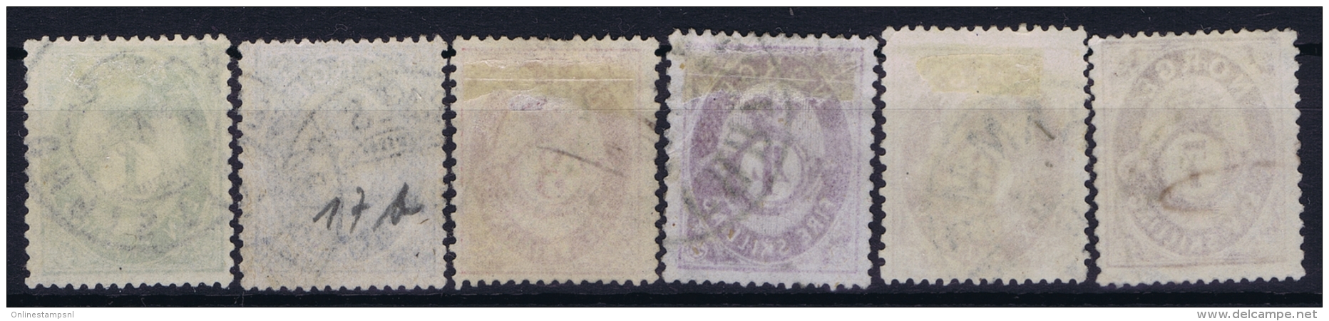 Norway: Mi 16 - 21 Obl./Gestempelt/used  1872  3 Sh Has A Thin Spot - Usati