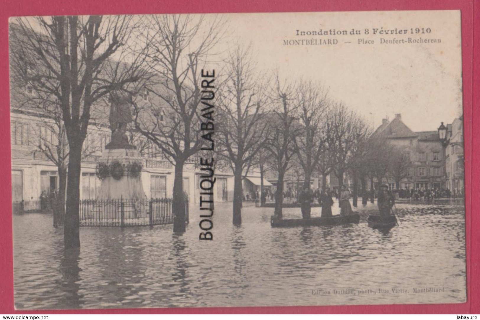 25 - MONTBELIARD--Inondation Du 8 Février 1910--Place Denfert Rochereau--animé - Montbéliard