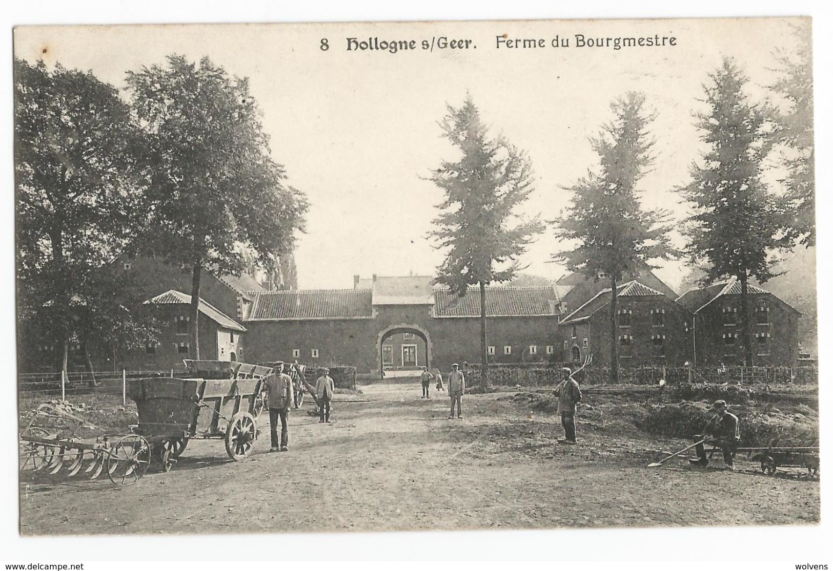 Hollogne S/ Geer Route Du Bourgmestre Carte Postale Ancienne Animée - Geer