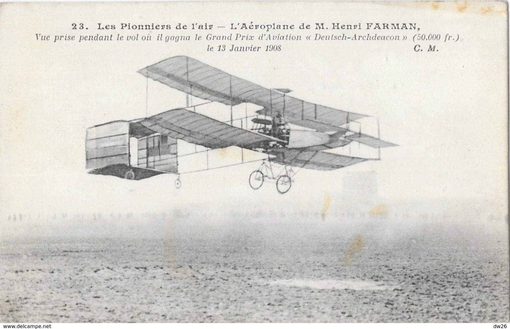 Les Pionniers De L'Air - L'Aéroplane De M. Henri Farman - Grand Prix D'Aviation Deutsch-Archdeacon Janvier 1908 - ....-1914: Précurseurs