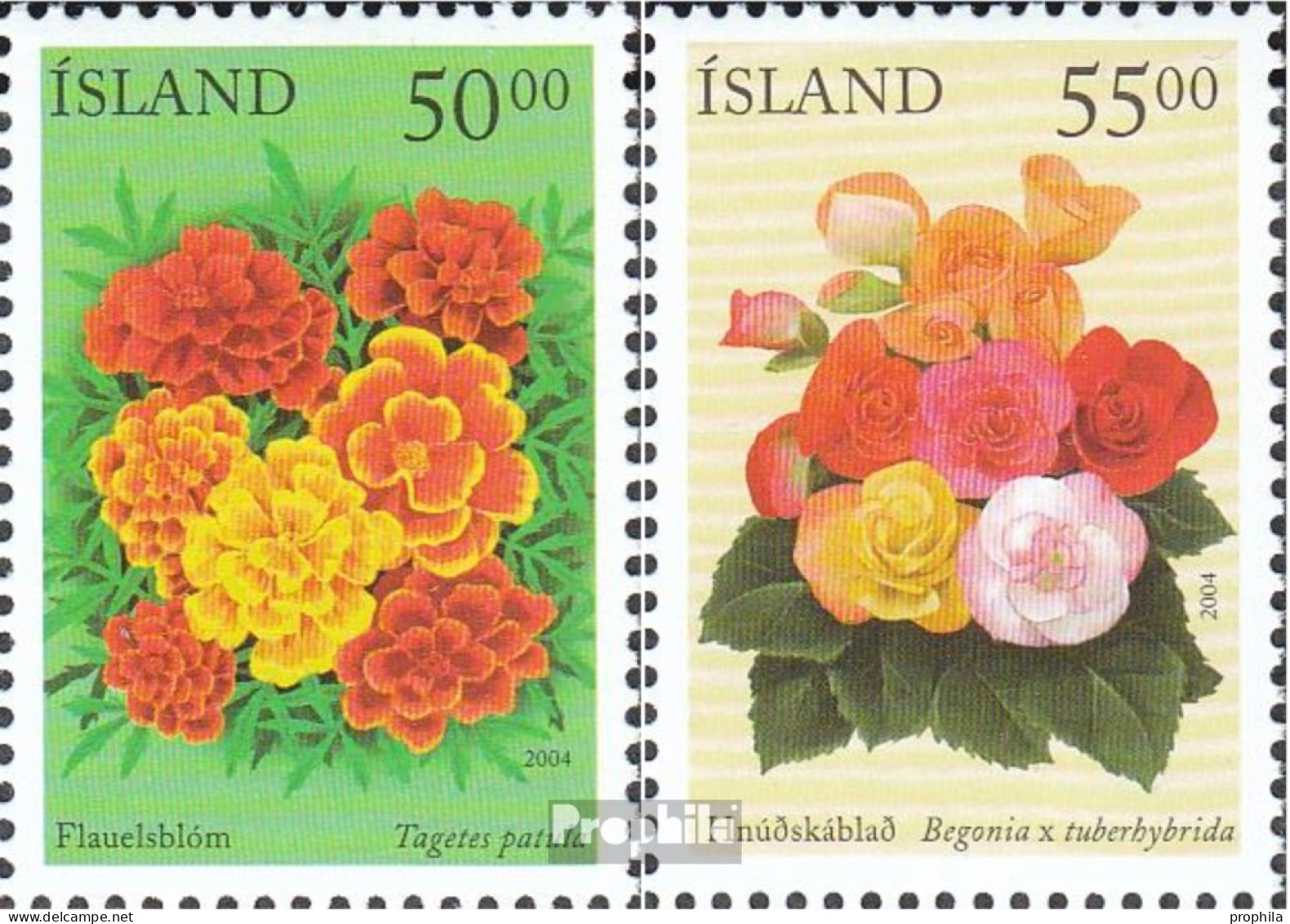Island 1051-1052 (kompl.Ausg.) Postfrisch 2004 Sommerblumen - Ungebraucht