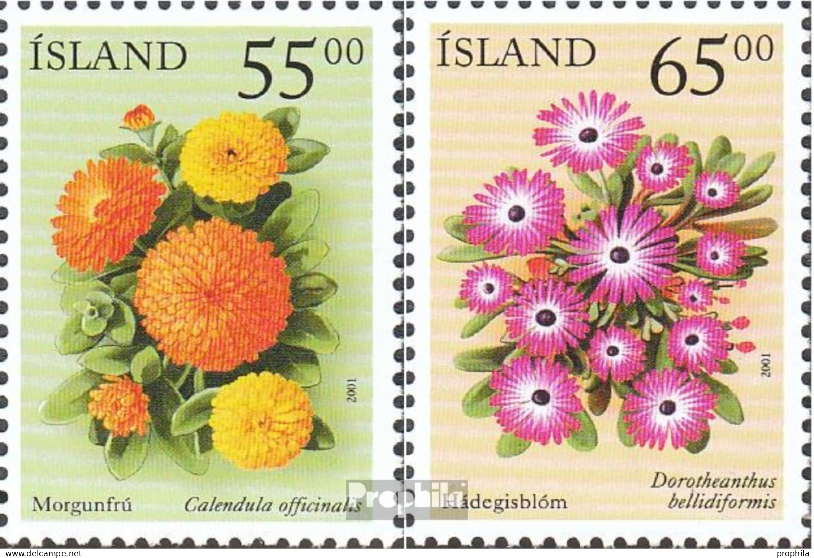 Island 974-975 (kompl.Ausg.) Postfrisch 2001 Sommerblumen - Unused Stamps