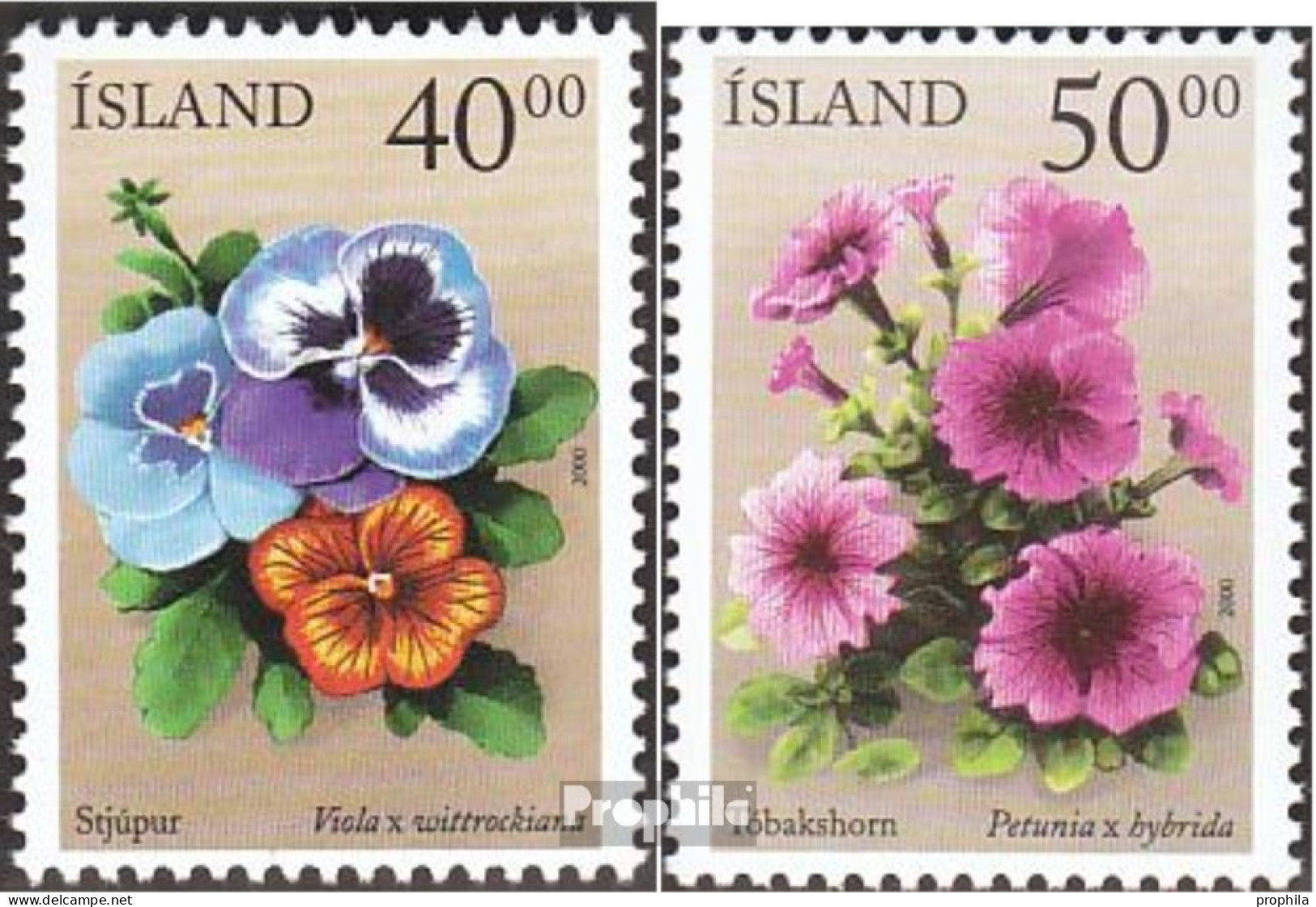 Island 958-959 (kompl.Ausg.) Postfrisch 2000 Sommerblumen - Neufs