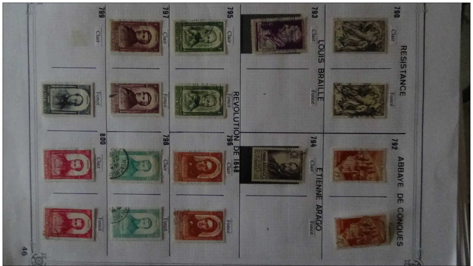 Très belle étude de variétés sur timbres oblitérés de France. Un travail de fourmis !!!