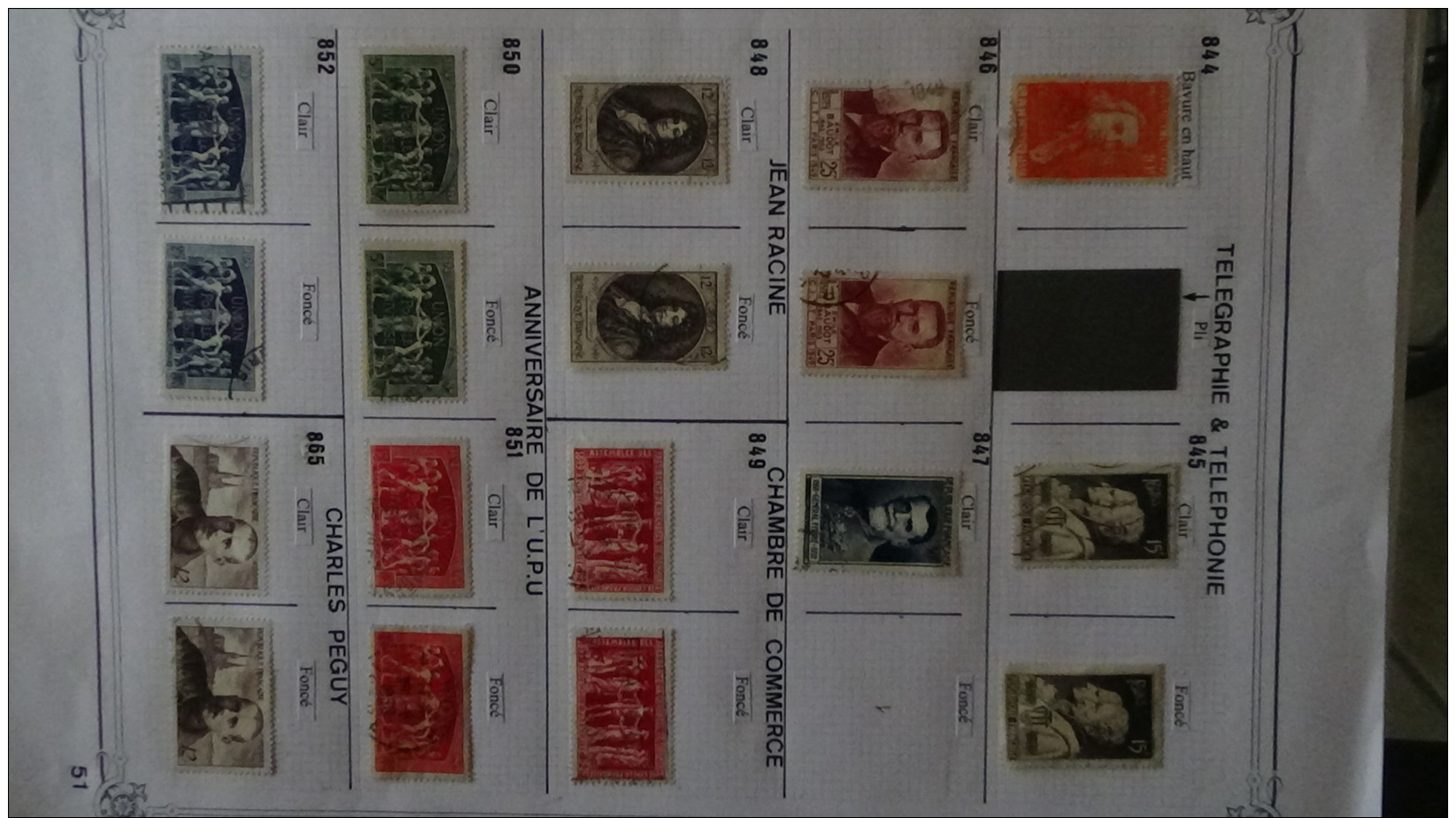 Très belle étude de variétés sur timbres oblitérés de France. Un travail de fourmis !!!