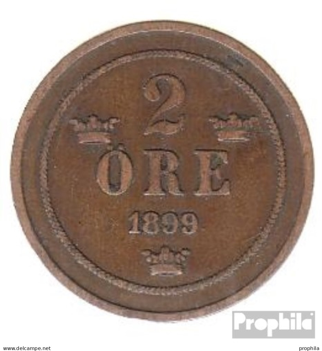 Schweden KM-Nr. : 746 1899 Sehr Schön Bronze Sehr Schön 1899 2 Öre Gekröntes Monogramm - Schweden