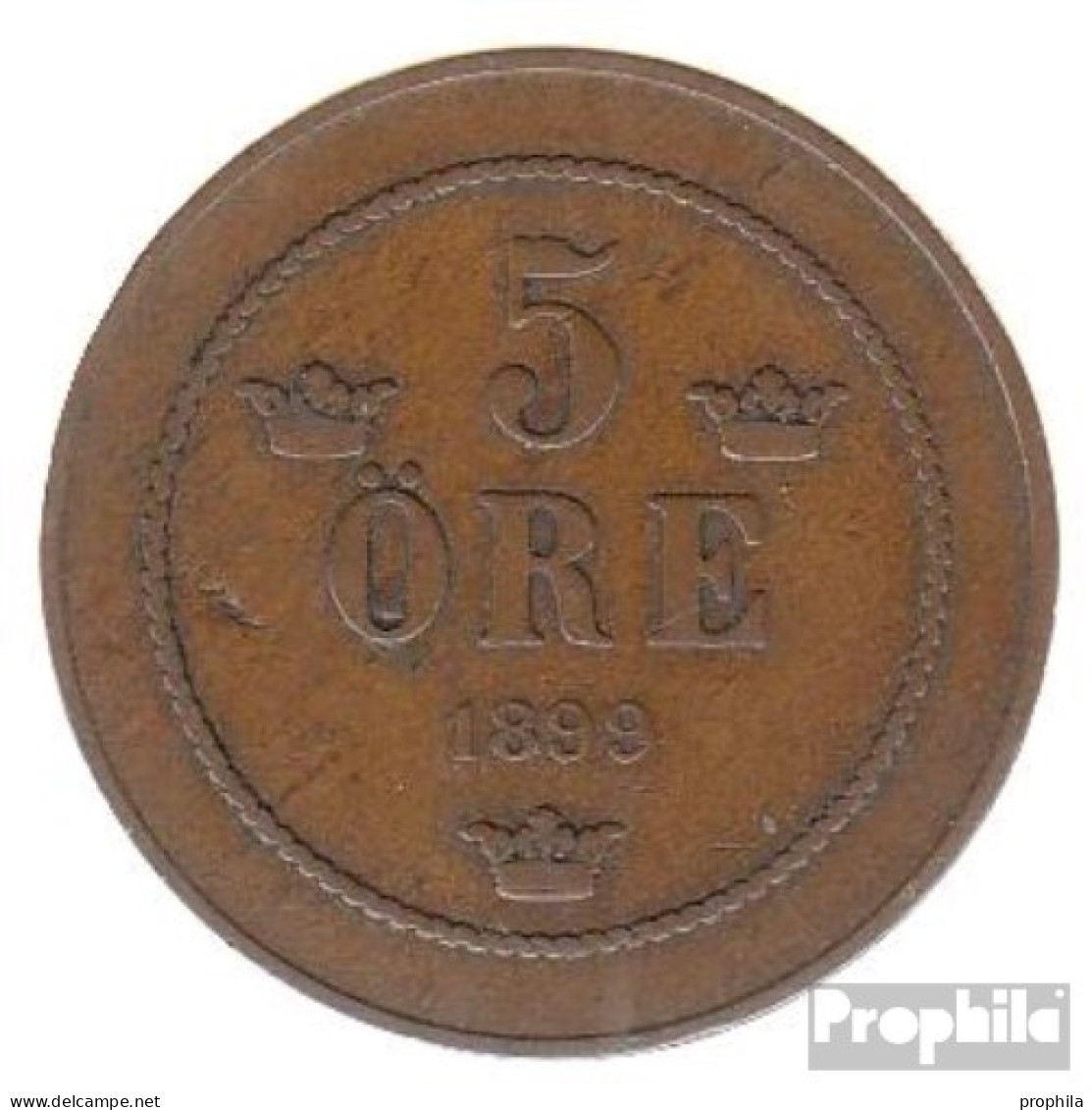 Schweden KM-Nr. : 757 1898 Sehr Schön Bronze Sehr Schön 1898 5 Öre Gekröntes Monogramm - Schweden