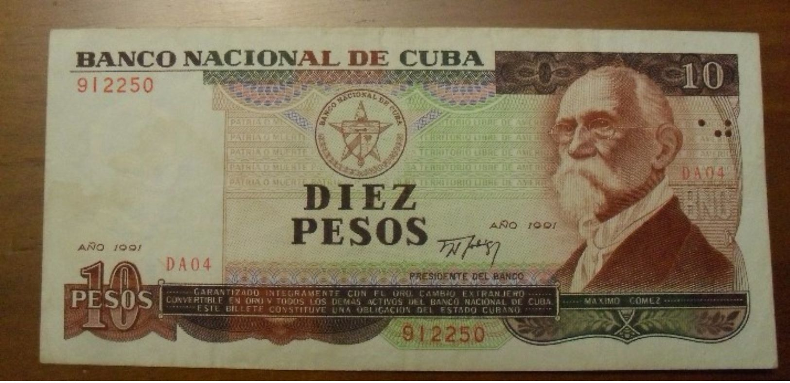 1991 - Cuba - DIEZ PESOS - DA04 912250 - Cuba