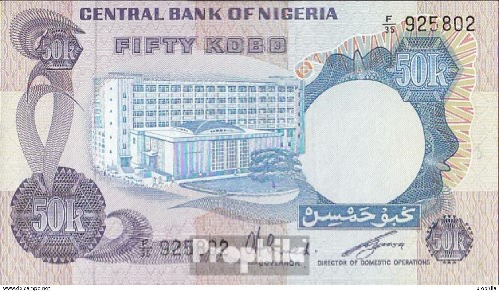 Nigeria Pick-Nr: 14f Bankfrisch 1973 50 Kobo - Nigeria