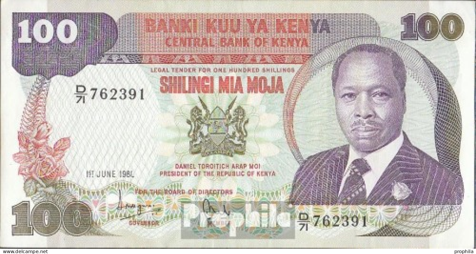 Kenia Pick-Nr: 23b Bankfrisch 1981 100 Shillings - Kenya