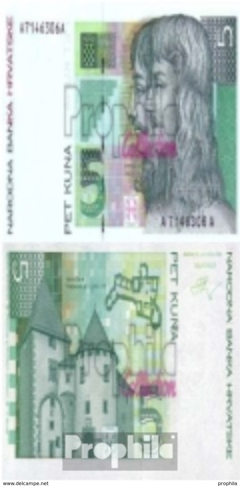 Kroatien Pick-Nr: 28a Bankfrisch 1993 5 Kuna - Kroatien