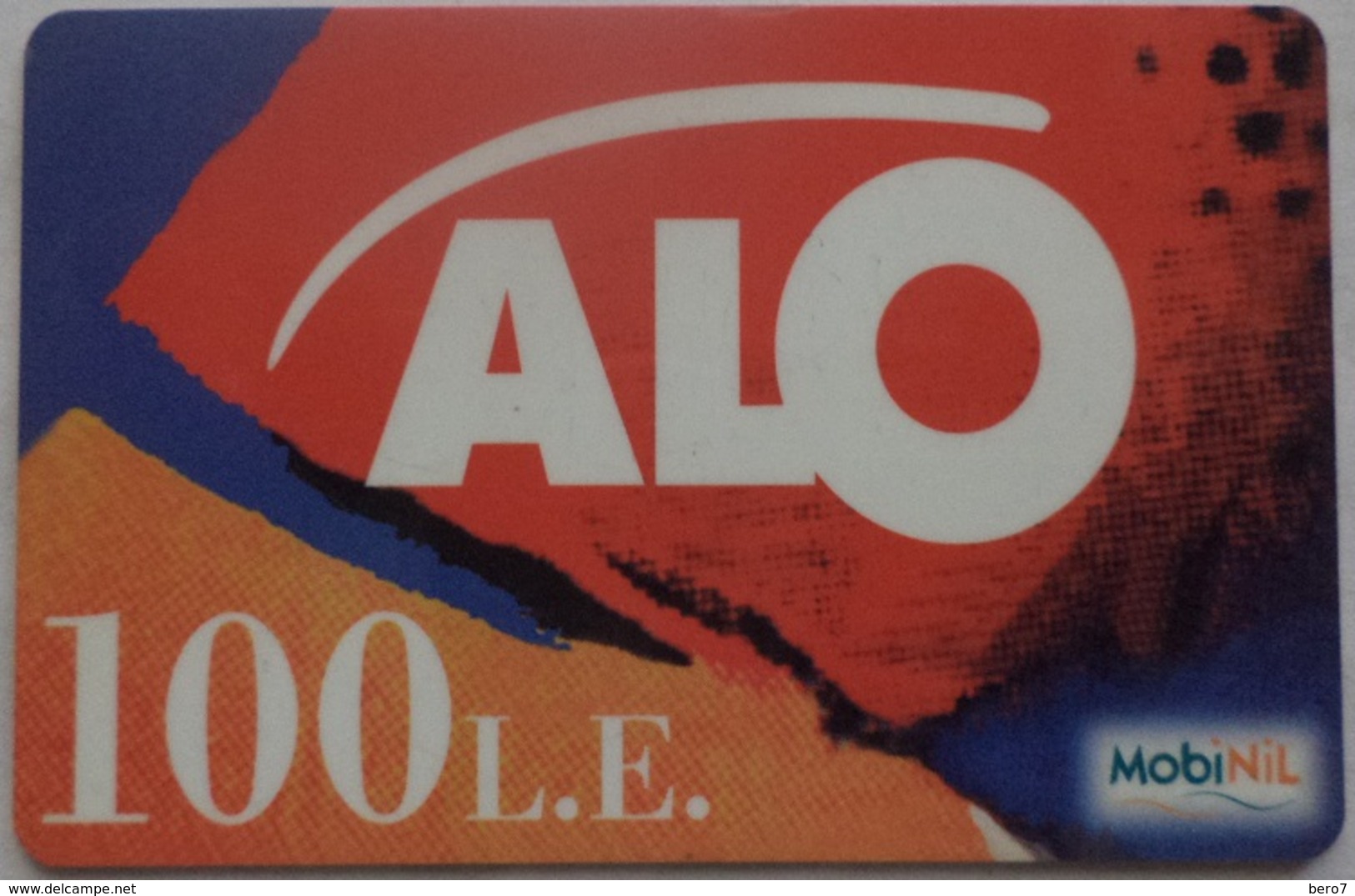 EGYPT - MobiNil Alo Prepaid Card 100 L.E., [USED] (Egypte) (Egitto) (Ägypten) (Egipto) (Egypten) - Egypte